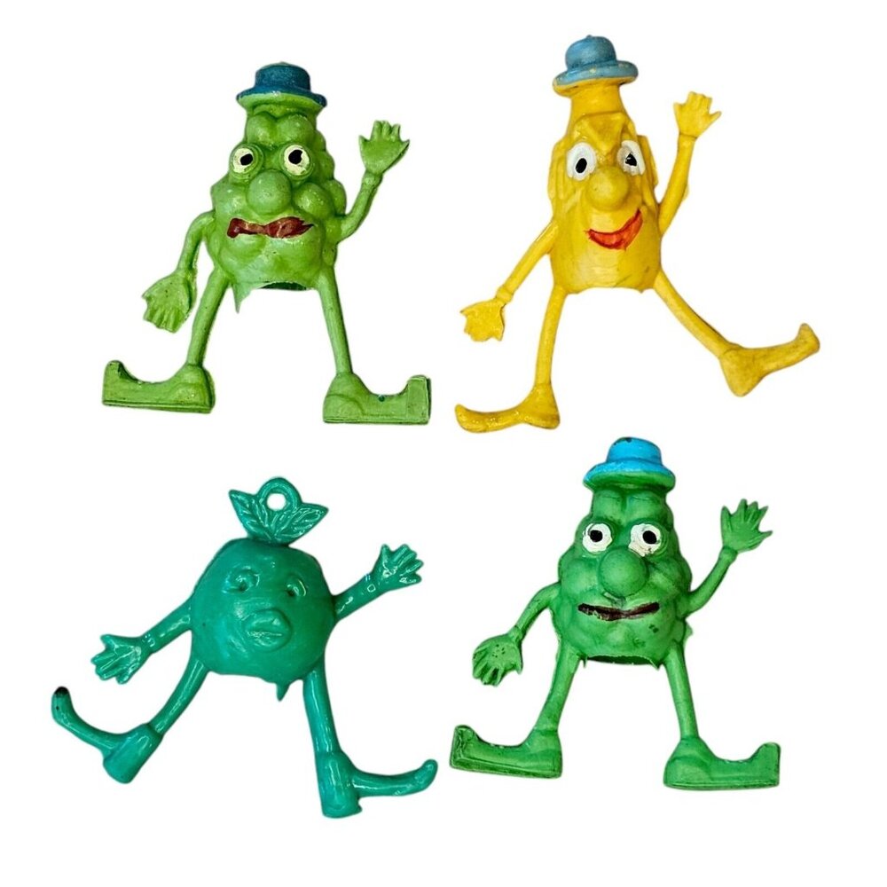 Vintage 60s 70s Munch Bunch Cereal‎ Pencil Toppers 1.5-2” Lot of 4 Grape Banana